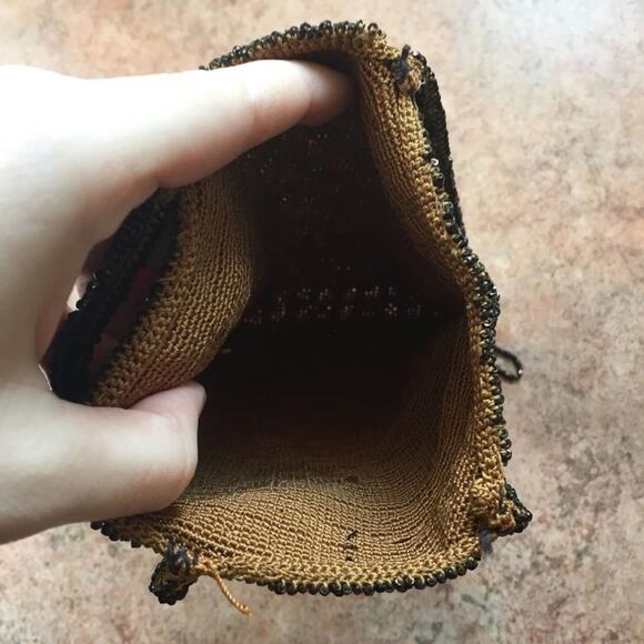 Vintage beaded fringe checkerboard mini purse bag - Picture 6 of 6